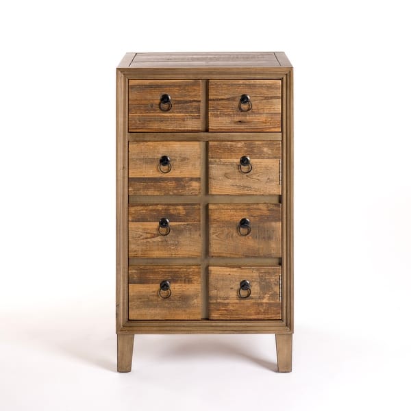 Medium Brown Solid Mango Wood Finish Sideboard With 6 Easy Sliding Drawers