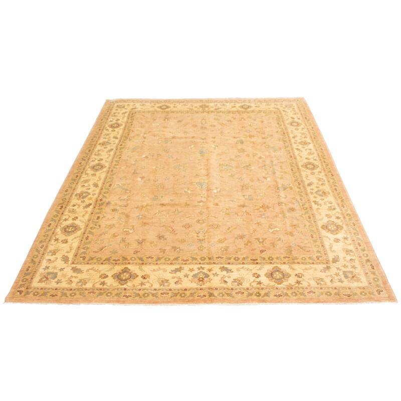ECARPETGALLERY Hand-knotted Peshawar Oushak Beige Wool Rug - 9'1 x 12'5