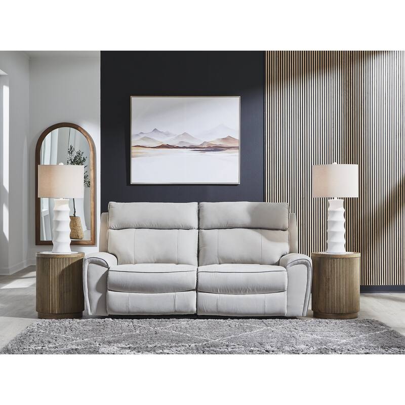 Signature Design by Ashley Grafton Pike Gray 2-Piece Reclining Loveseat - 84" W x 41" D x 43" H