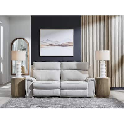 Signature Design by Ashley Grafton Pike Gray 2-Piece Reclining Loveseat - 84" W x 41" D x 43" H