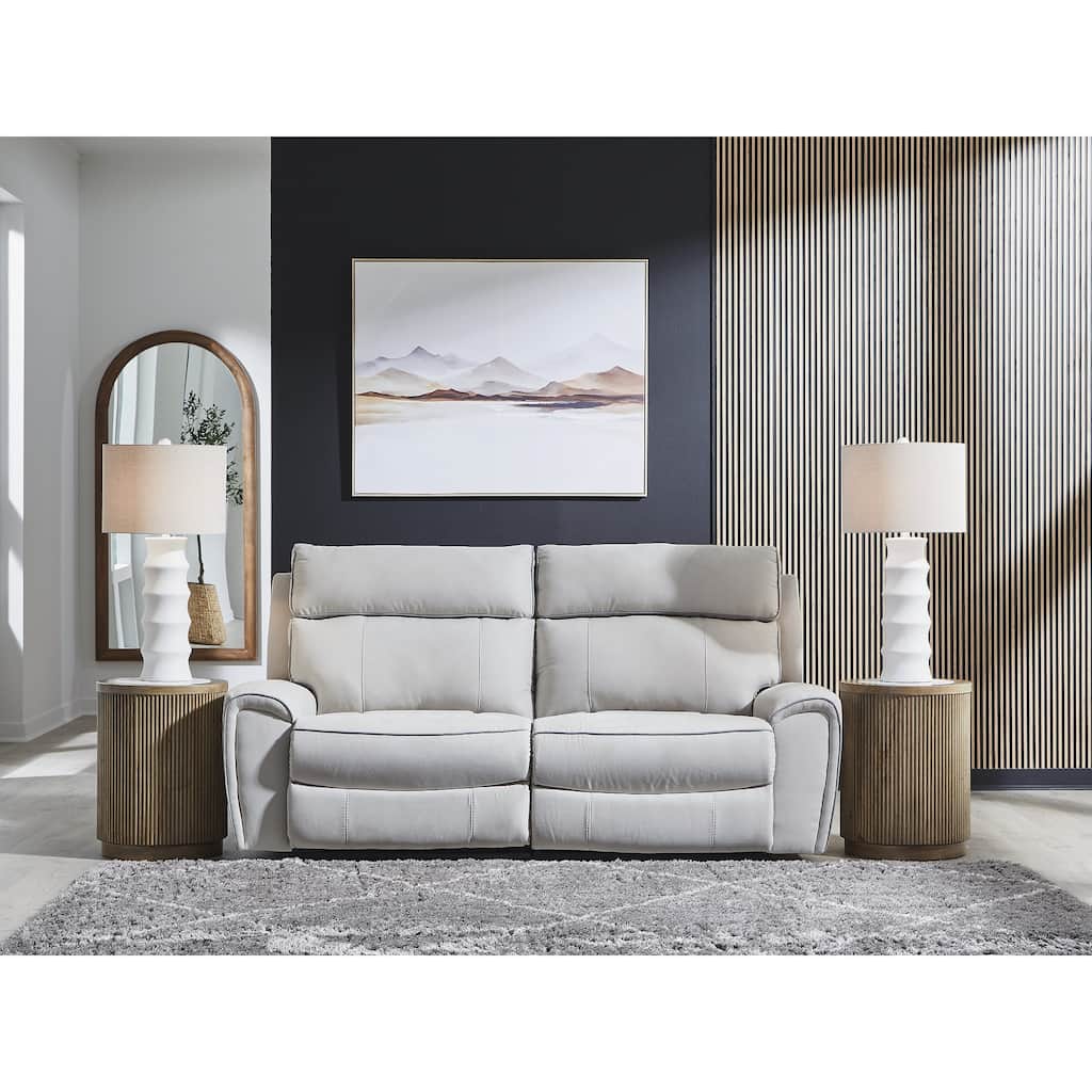 Signature Design by Ashley Grafton Pike Gray 2-Piece Reclining Loveseat - 84" W x 41" D x 43" H