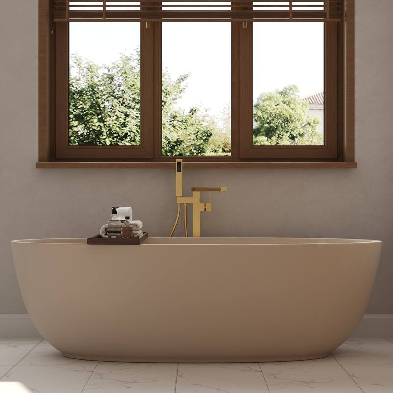 GRANDJOY 1-Handle Stylish Freestanding Tub Faucet with Hand Shower