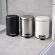 preview thumbnail 8 of 6, Evideco Soft Close Small Round Metal Bathroom Floor Step Trash Can - 3 liters - 0.8 gal