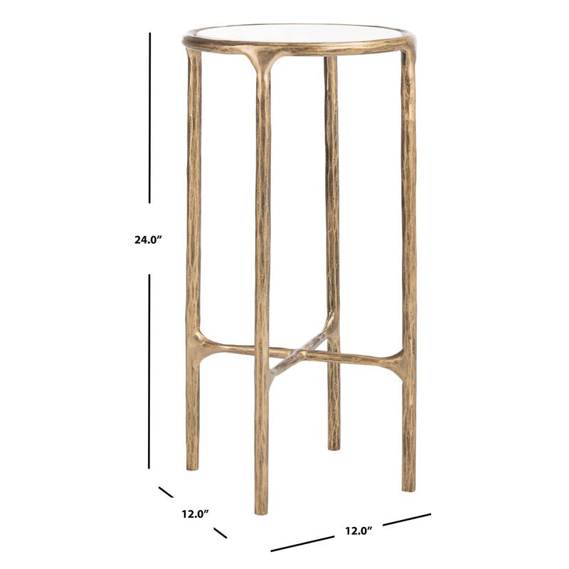 SAFAVIEH Couture Wubke Forged Metal Tall Round End Table, Fully Assembled - 12"W x 12"D x 24"H