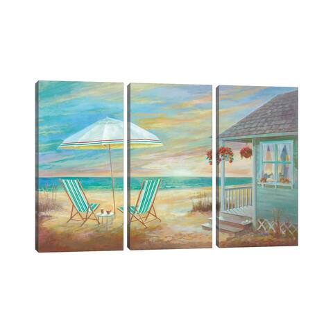 iCanvas "Beach Cottage" by Ruane Manning 3-Piece Canvas Wall Art Set
