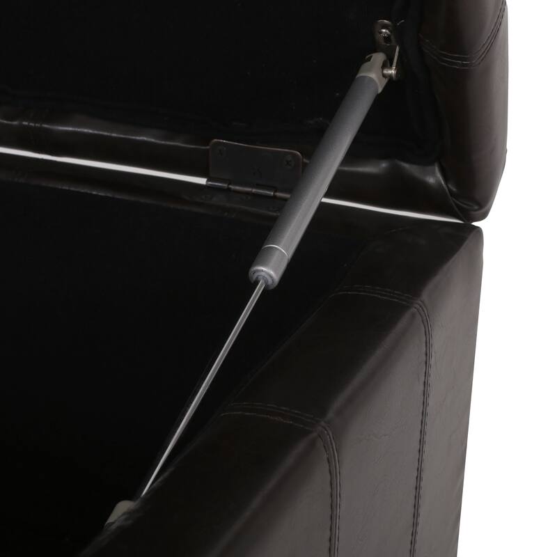 Veronica Contemporary Tufted Leather Storage Ottoman by Christopher Knight Home