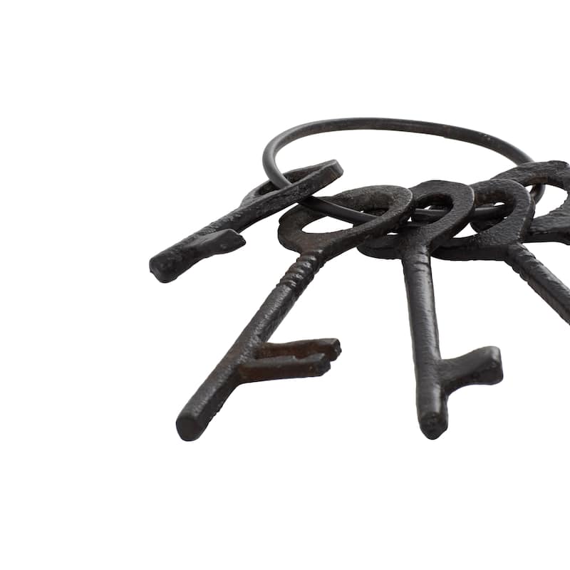 Aluminum Metal Keys Sculpture - Black - Roche River Decor - 8"W x 7"L x 1"H