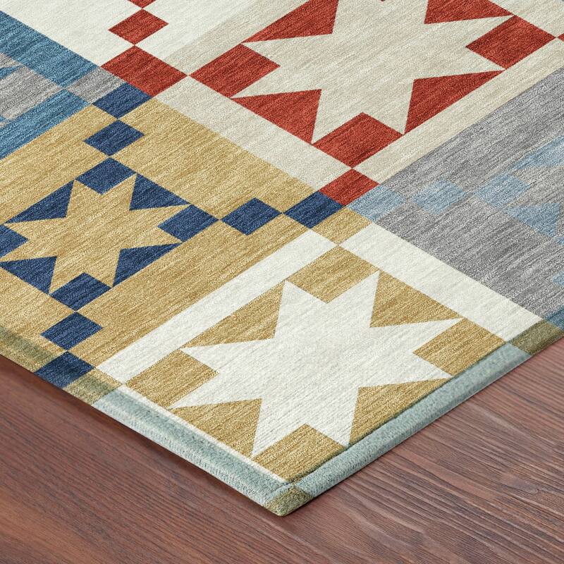 Machine Washable Indoor/ Outdoor Modern Newton Chantille Rug