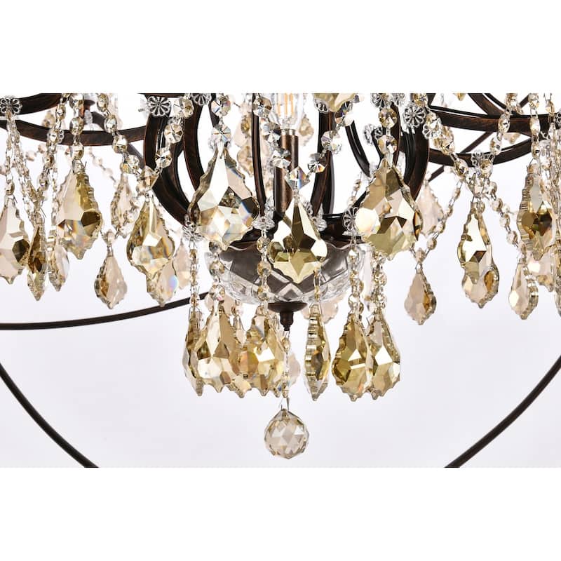 Royce Edge 25-Light Dark Bronze Chandelier - dark bronze (royal cut clear crystals)