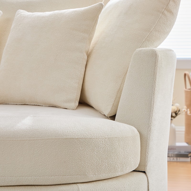 55.1" W Accent Barrel Chair,Modern Oversized Sofa Chair with 5 Pillows