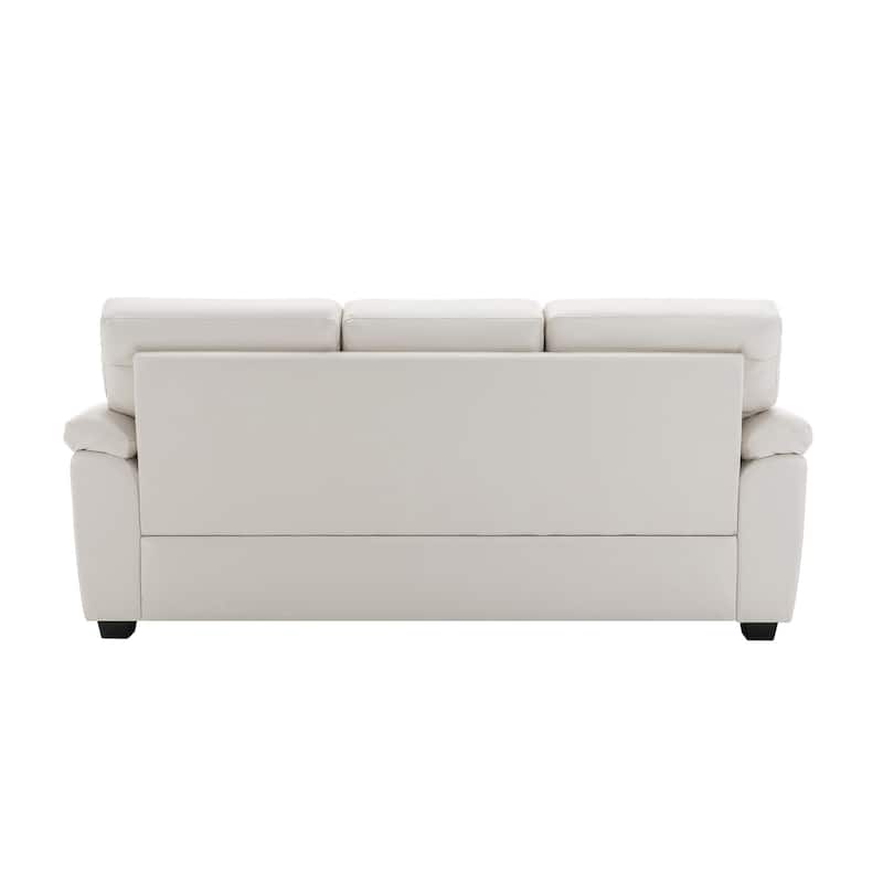 Morden Fort Upholstered Living Room Set, 2 Pieces, Faux Leather Loveseat and Sofa