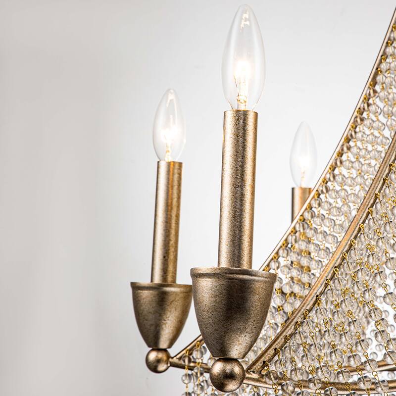 8 - Light Luxury Large Antique Unique / Statement Empire Chandelier with Crystal Accents - W 35.4"