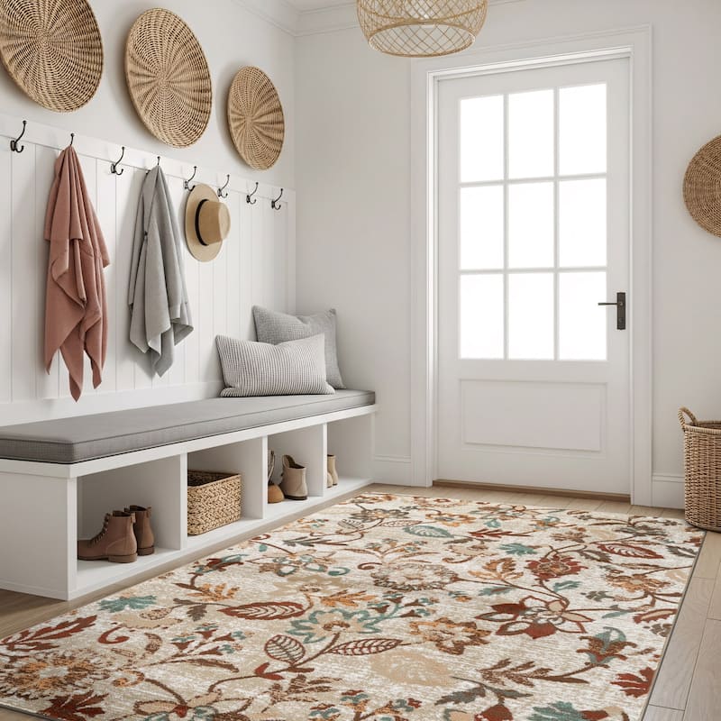 World Rug Gallery Contemporary Vine Floral Area Rug