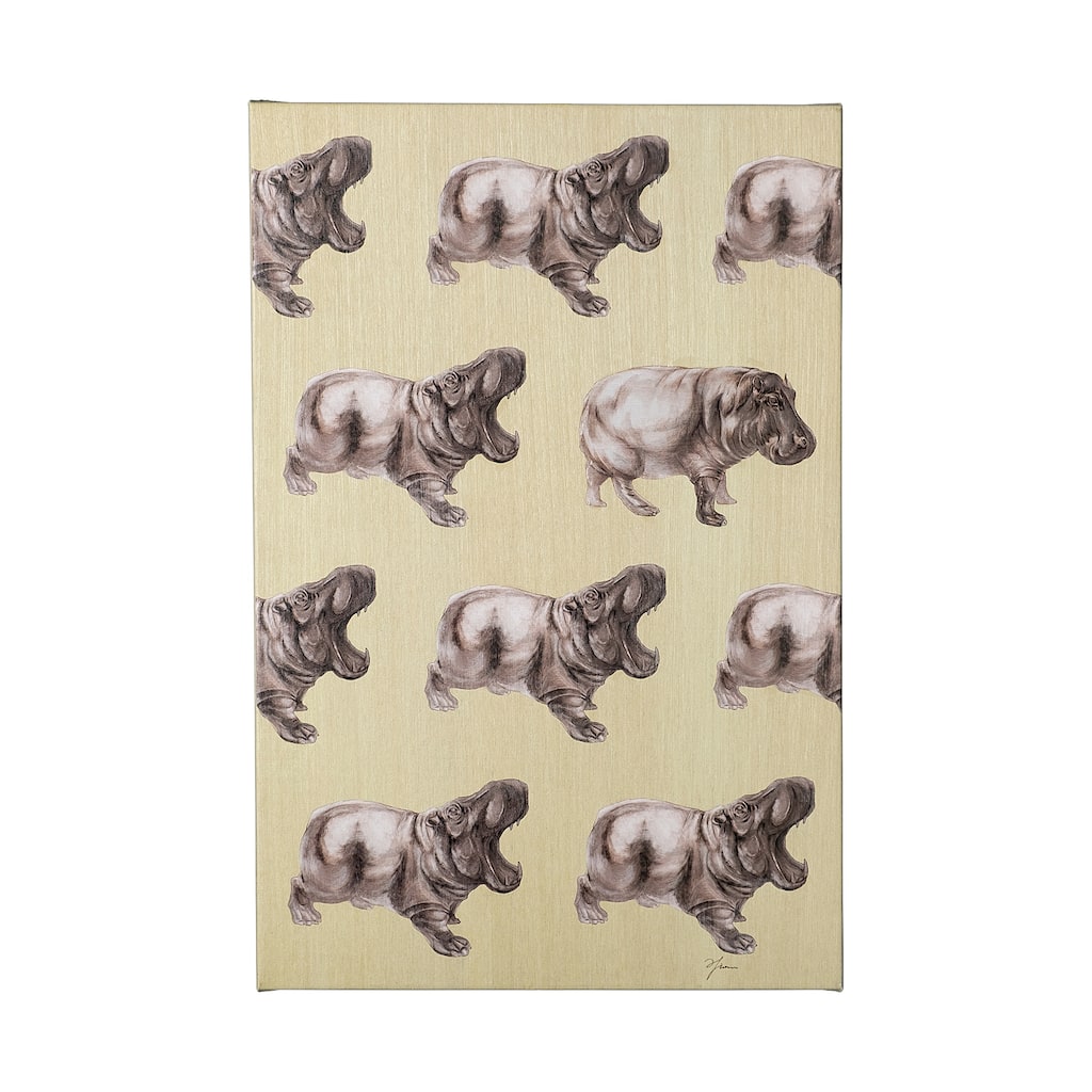 Hippo Yellow I (30 x 50) Canvas Art Print