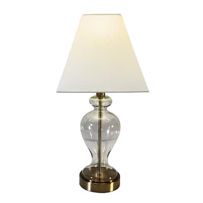 Brass Glass Urn Table Lamp- Square Shade
