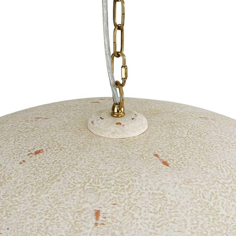 1-Light Black Gold Oversized Metal Dome Pendant Light - 27in