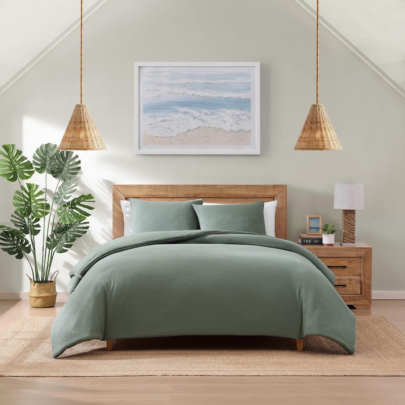 Tommy Bahama Paradisio Cotton Green Reversible Comforter Set