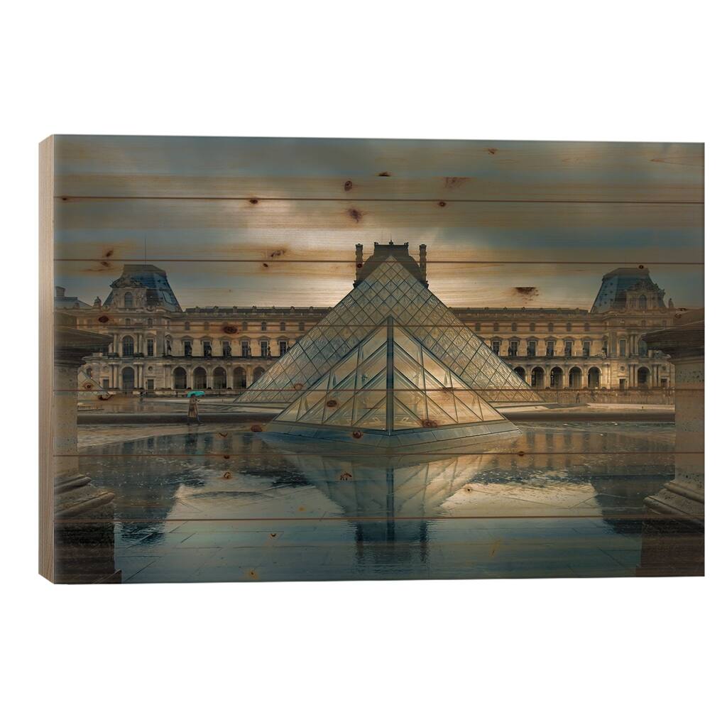 Pyramide Du Louvre Print On Wood by Jérôme Labouyrie - Multi-Color