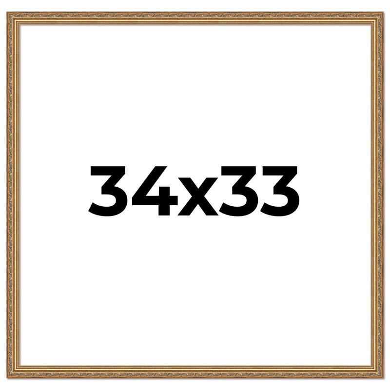 34x33 Frame Red Solid Wood Picture Frame Width 1.75 Inches | Interior Frame Depth 1 13/16 Inches
