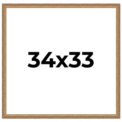 34x33 Frame Red Solid Wood Picture Frame Width 1.75 Inches | Interior Frame Depth 1 13/16 Inches