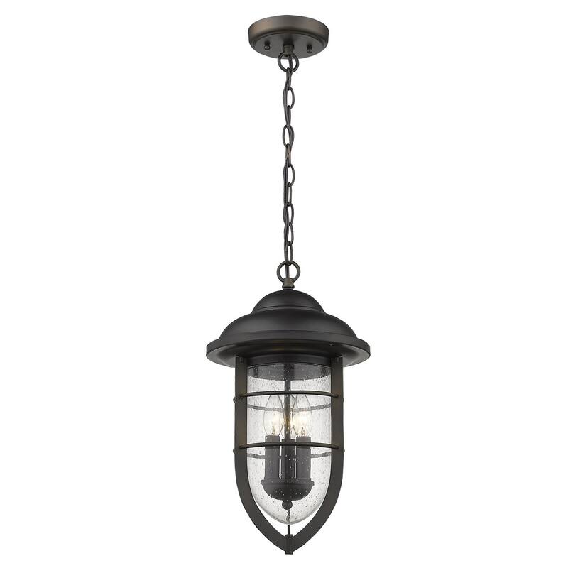 HomeRoots Dylan 3-Light Oil-Rubbed Bronze Hanging Lantern - 10' X '18.5' X '10