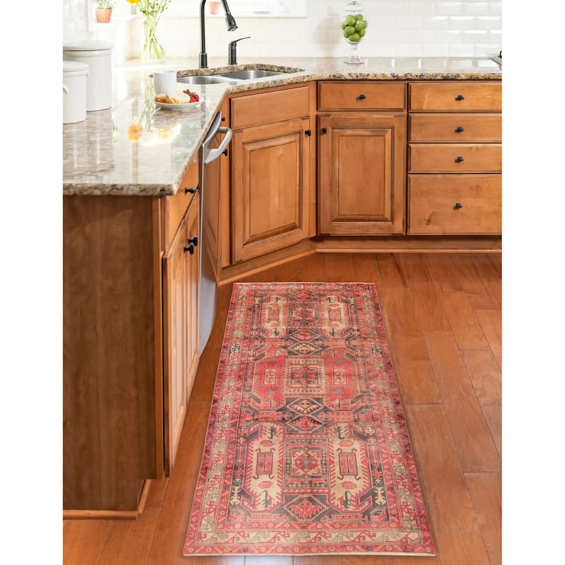 ECARPETGALLERY Hand-knotted Konya Anatolian Light Red Wool Rug - 4' 8" x 10'