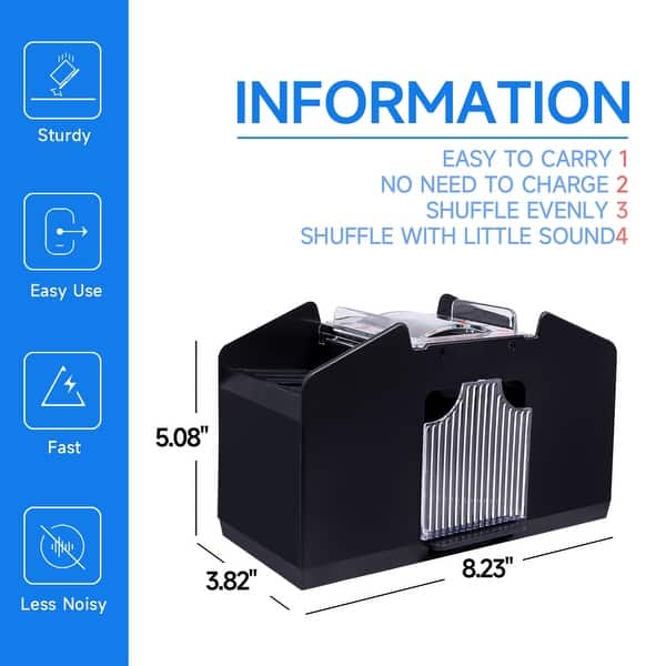 GSE™ 4Deck Casino Automatic Card Shuffler. BatteryOperated Electric