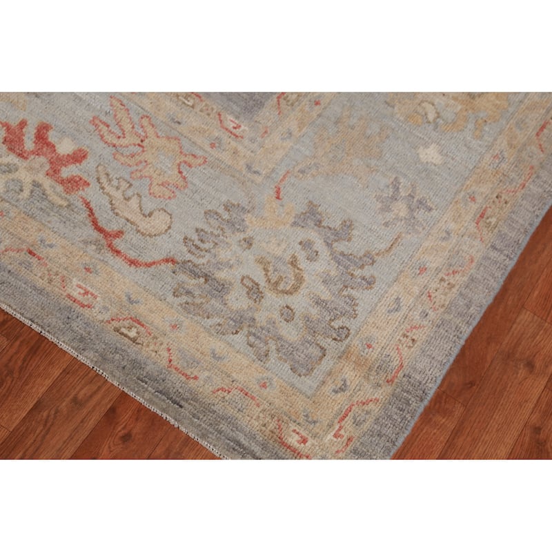 Hand Knotted Oriental 100% Wool Carpet Transitional All-Over Greys & Charcoal Oushak Area Rug - 11' 9'' X 8' 11''