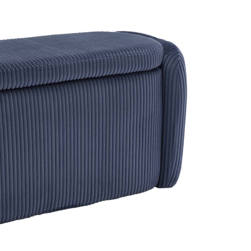 Entryway Upholstered Fabric Storage Ottoman