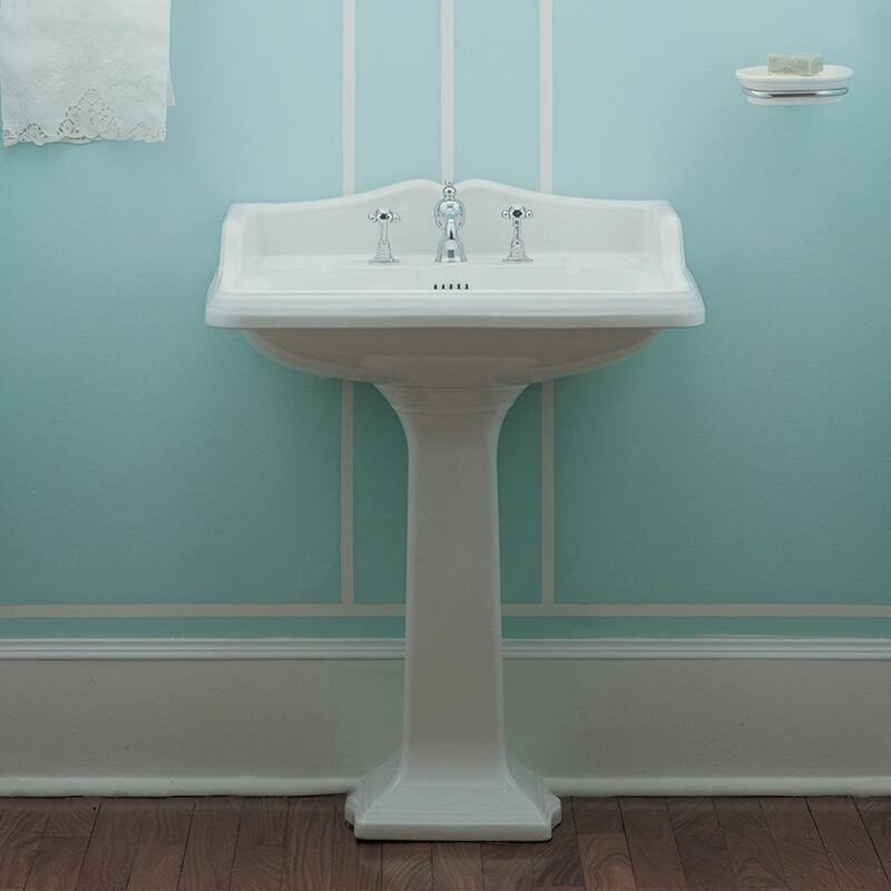 Whitehaus AR824-AR805-3H Isabella 26" Rectangular Vitreous China