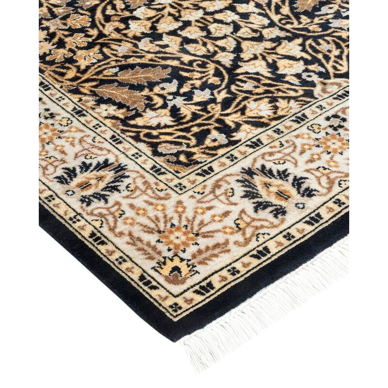 Overton Handknotted Wool Traditional Oriental Black Runner