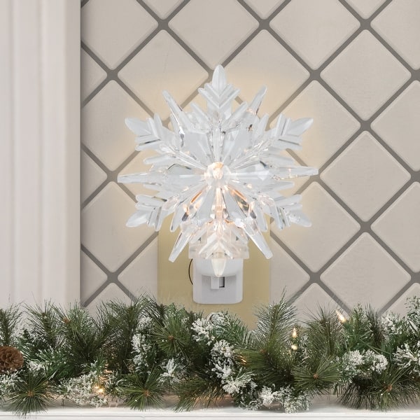slide 2 of 6, 3D Snowflake Christmas Night Light - 6" - Clear