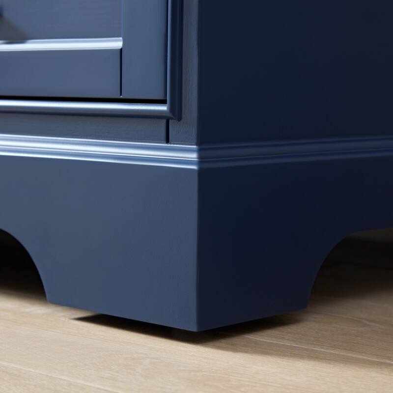 Stufurhome Brittany Dark Blue 60 inch Double Sink Bathroom Vanity - 60*22*34.5in
