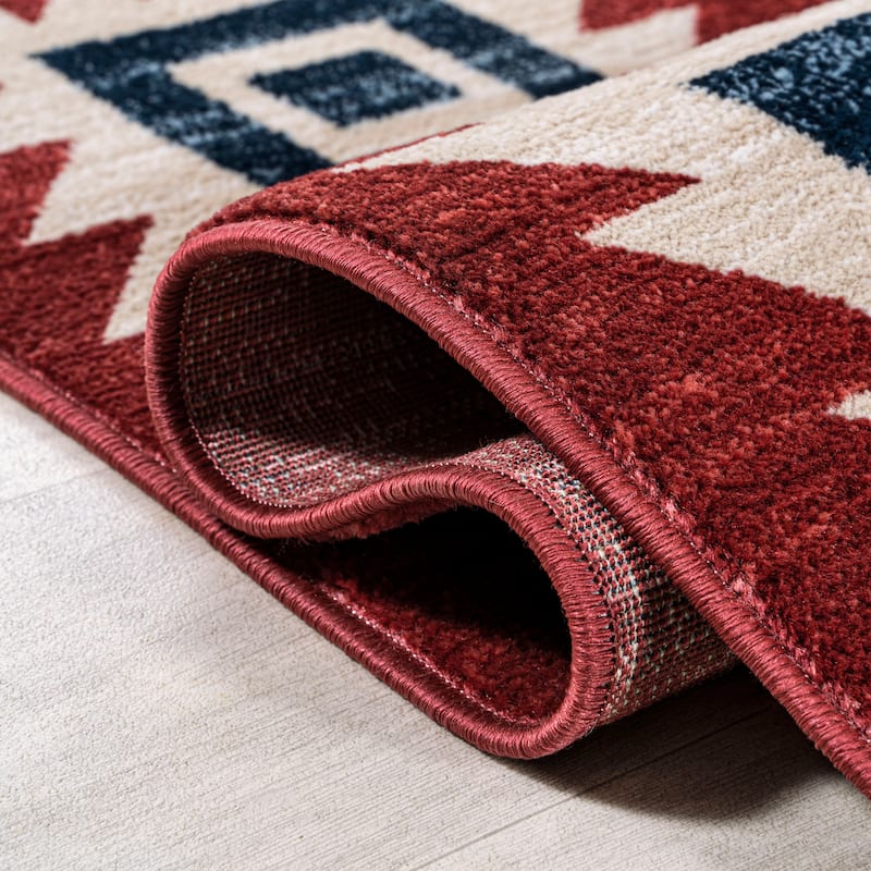 JONATHAN Y Konya High-Low Two-Tone Monstera Leaf Area Rug