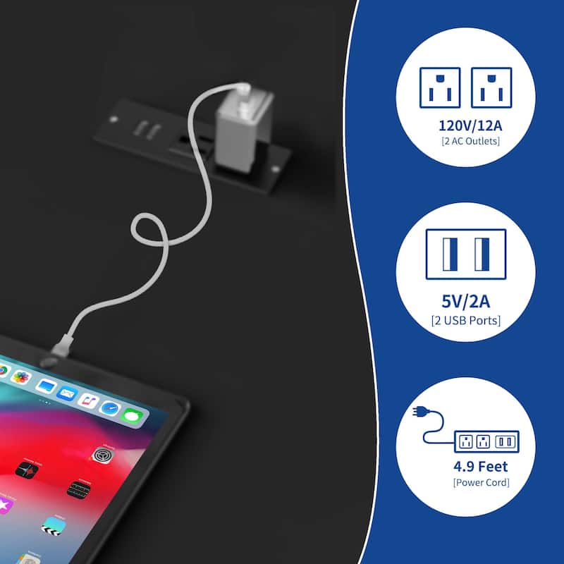 Moasis Modern LED Nightstand Set of 2 with Drawer and Storage Shelf, Bedside Table with Charging Station