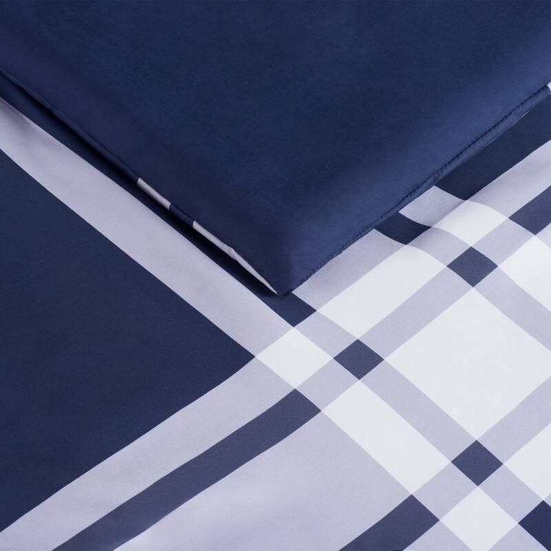 Serta Simply Clean Jax Plaid Antimicrobial Comforter Set