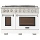 preview thumbnail 21 of 63, Professional 48 in. 6.7 cu. ft. Double Oven Natural Gas Range with 25K Power Burner, Convection Oven in Stainless Steel