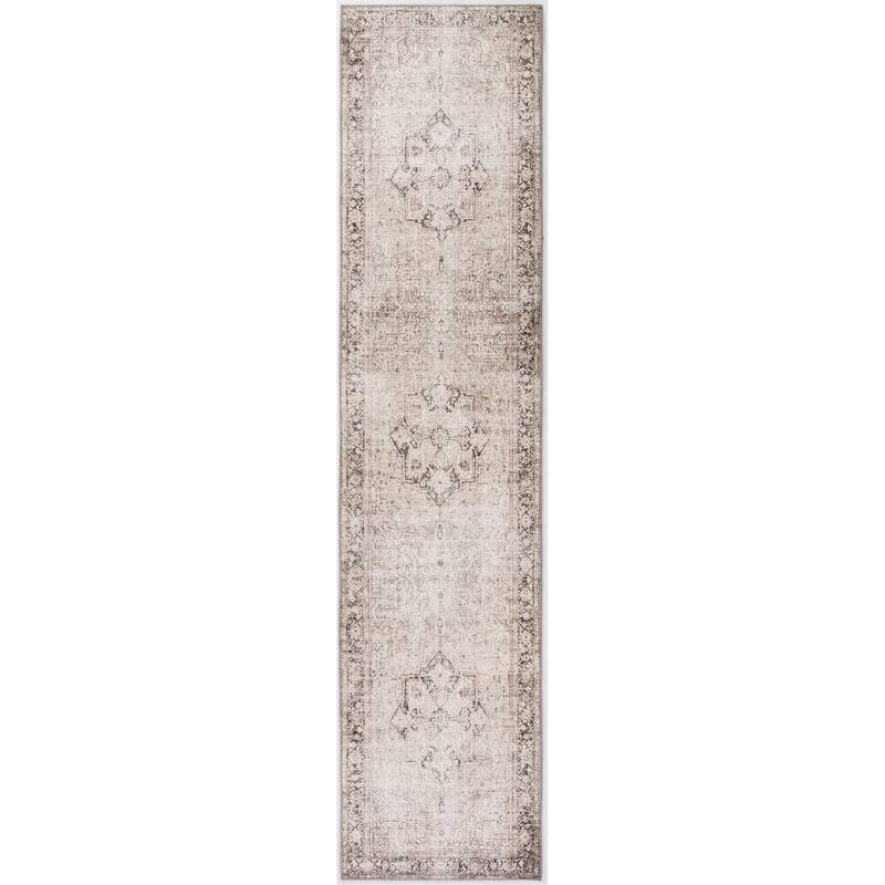 Abani Paloma PAL220A Vintage Cream and Brown Classic Area Rug