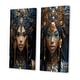 preview thumbnail 3 of 5, Designart "Gold & Black Queen Nefertiti Of Egypt Portrait IV" Woman African American Canvas Set Of 2 - Modern Wall Art