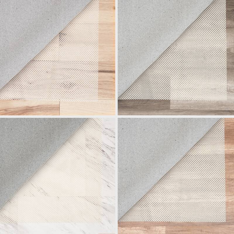 Divine Grip Traditional Solid Non Slip Rug Pad - Cream
