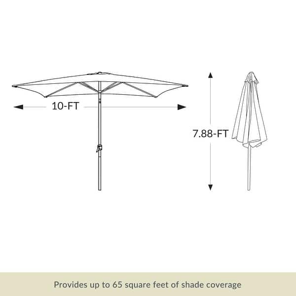 Island Umbrella Nassau 6.5-ft x 10-ft Rectangular Market Umbrella with ...