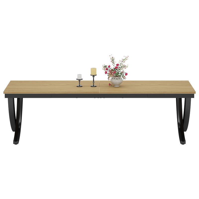 Rectangular Dining Table for 6-8 People, 78 inch Large Wood Kitchen Tables Farmhouse