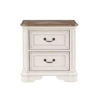 2 Drawers Metal Handles Nightstand in Antique White - On Sale - Bed ...