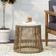 preview thumbnail 2 of 6, Russell Outdoor Wicker Side Table with Glass Top by Christopher Knight Home - 18.75" L x 18.75" W x 16.25" H