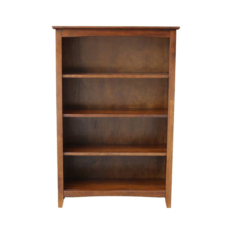 Shaker Solid Wood Bookcase - 48 Inch - Espresso