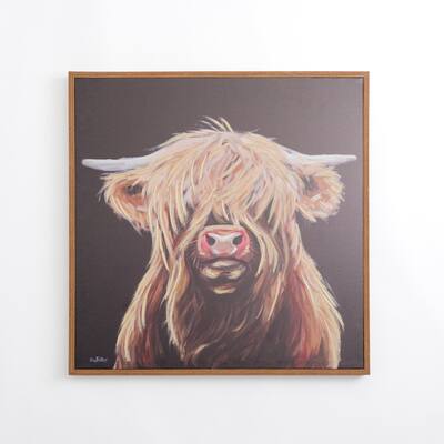Highland Cow Silo Framed Canvas Art Print