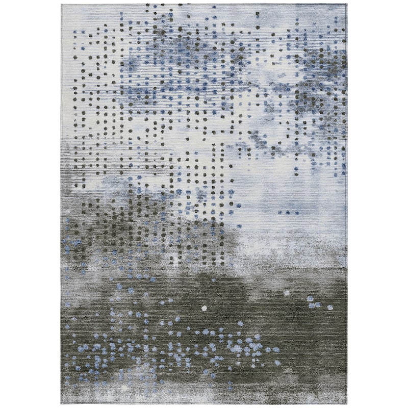 HomeRoots Geometric Transitional Rectangle Outdoor Rug