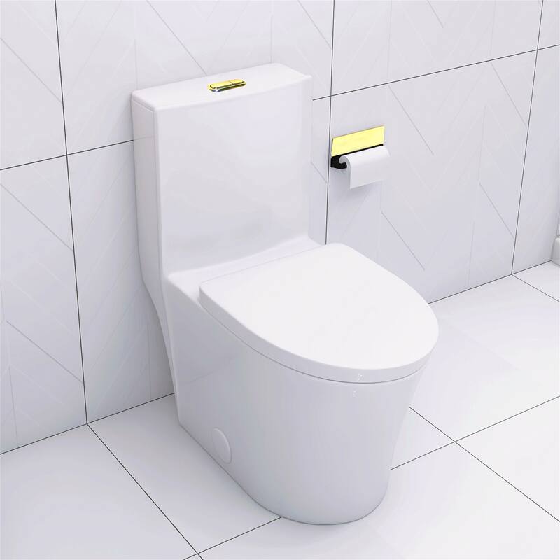 Elongated One Piece Toilet - White