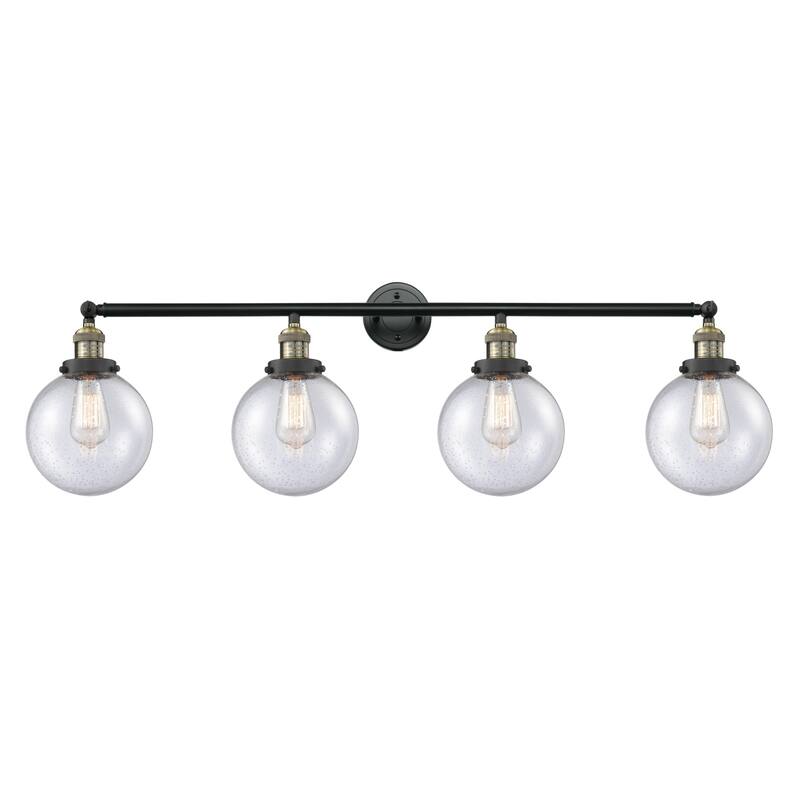 Innovations Lighting Beacon 4 Light 44" Wide Bathroom Vanity Light - Black Antique Brass / Seedy