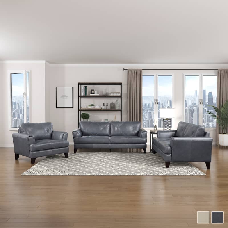 Howe 3-Piece Leather Living Room Sofa Set
